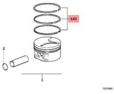AUTENTIŠKAS OEM BMW E34 E36 E38 E39 M41 M51 Remonto rinkinys 1x stūmoklio žiedai 11252243860