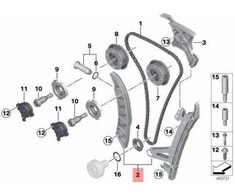 AUTENTIŠKAS OEM BMW E84 E89 F07N F10 Grandinės įtempėjas ir vadovas 11317592877