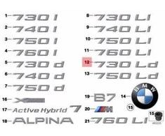 AUTENTIŠKAS OEM BMW F02 F02N Bagažinės Dangčio 730LD Emblema Ženklelis Logotipas 51147187132 Naujas