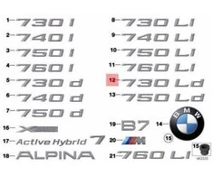 AUTENTIŠKAS OEM BMW F02 F02N Bagažinės Dangčio 730LD Emblema Ženklelis Logotipas 51147187132 Naujas