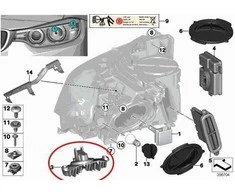 AUTENTIŠKAS OEM BMW F30 Žibintų LED Modulis Diodų Įdėklas Šviesos Vienetas 63117398766