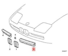 AUTENTIŠKAS OEM BMW Z1 Roadster Priekinis Bamperis GROTELĖ Kairė 51132291419