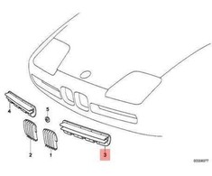 AUTENTIŠKAS OEM BMW Z1 Roadster Priekinis Bamperis GROTELĖ Kairė 51132291419