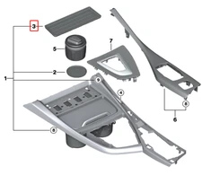 BMW 1 2 SERIES F20 F22 Centrinės konsolės daiktadėžės kilimėlis 51169396027 Originali