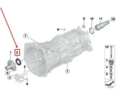BMW 1 COUPE E82 Rankinio reduktoriaus įvesties veleno sandariklis Originalus 23118609207