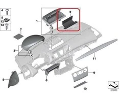 Bmw 1 E81 E87 Lci E88 E82 Viršutinė I Panelės Talpyklė Originalus 51459127055