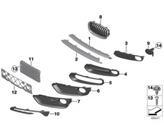 BMW 1' F20 F21 Oro įsiurbimo angos apdailos detalė URBAN-Left Genuine 51117310829