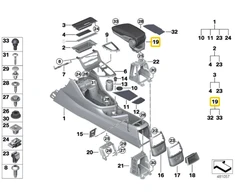 Bmw 2 F45 F46 Centrinis Porankis Telefonui Originalus 51169317584