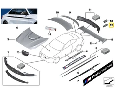 BMW 2 serijos F22/F23 235/240i M Performance tarpiniai vamzdžiai originalūs 18302287042