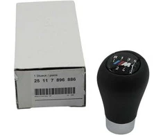 BMW 3 5 6 serijos E46 E60 E61 E63 M Sport 6 pavarų perjungimo pavarų dėžės odinė rankenėlė originali 25117896886