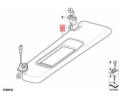 BMW 3 E90 E91 Dešinės Pusės Saulės Apskaičius Tekstilės Su Veidrody Originalus 51166981650
