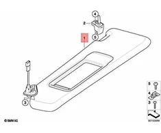 BMW 3 E90 E91 Dešinės Pusės Saulės Apskaičius Tekstilės Su Veidrody Originalus 51166981650