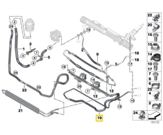 Bmw 3 E90 E92 E93 Vairavimo Grąžinimo Vamzdis Originalus 32412283897