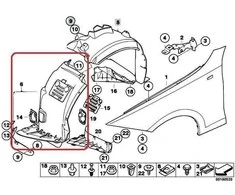 BMW 3 E92 E93 Dešinės Apatinė Danga Originalus 51718044548