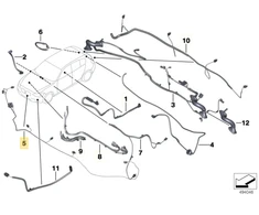 BMW 3 F30 F30 F80 priekinio aptakio trosas originalus 9365043 61129365043