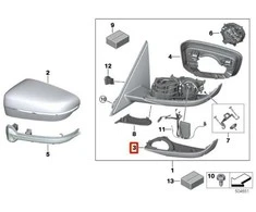 BMW 3 G20 dešiniojo apatinio veidrodžio korpuso sekcija originali 51167498208