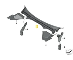 Bmw 3 G20 G21 Cowl Panel Cover Originalus 51717427845