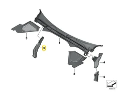 BMW 3 G20 G21 Dešinės Vandens Nutekėjimo Kanalo Originalus 51717427858
