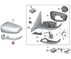 Bmw 3 G20 G21 Kairysis Veidrodis Originalus 63137498161