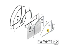BMW 3 G20 G21 Priekinis Dešinės Durys Išorinis Kanalo Dangtelis Originalus 51337407412