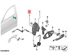 BMW 3 G20 G21 Priekinis Kairysis Durų Veikimo Stangos Originalus 51217432219