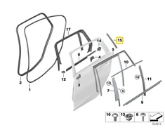BMW 3 G21 Dešinės Stulpelio Dangtelis Originalus 51137955954