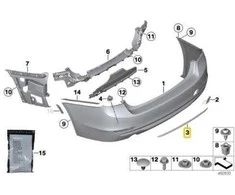 Bmw 3 Serija F30 F31 Galvos Dekoratyvinis Juostelė Originalus 51127289756