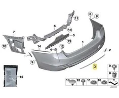 Bmw 3 Serija F30 F31 Galvos Dekoratyvinis Juostelė Originalus 51127289756