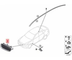 BMW 3 Serija F34 Kairysis Priekinis Grilis Originalus 51137294809