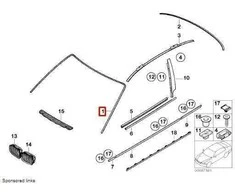 BMW 3 serijos E46 kompaktiškas priekinio stiklo apdailos rėmelis originalus 51318252386