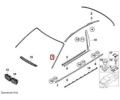 BMW 3 serijos E46 kompaktiškas priekinio stiklo apdailos rėmelis originalus 51318252386