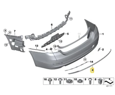 BMW 4 F32 F33 F36 Galinio Stiklo Chromo Danga Originalus 51127294827