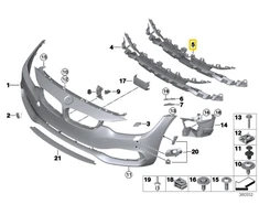 Bmw 4 F32 F33 F36 Orūs Įstatymas Oro Įėjimo Vidurys Originalus 51117295726