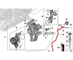 „BMW 4“ kupė G22 variklio vandens siurblys, originalus, 11518475993