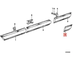 BMW 5 E12 Galinės Šoninės Stosslėistės 51131817578 Originalus 51131817578