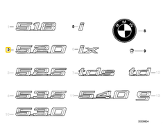 Bmw 5 E28 E34 Galvos Čiaupo Chromo Emblemė Originalus 51141946161