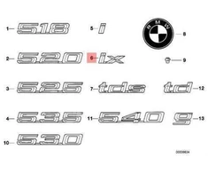 Bmw 5 E34 1991 1996 Galinis Emblema Originalus 51148122482