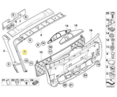 BMW 5 E61 Dešinės Bokštelio Dekoratyvinė Plokštė Originalus 51497076862