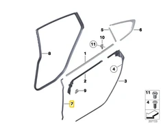 BMW 5 F07 GT Dešinės B Stulpelio Durų Suvirinimo Hermetizatorius Originalus 51767196406