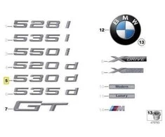 Bmw 5 F07 Gt Etiketas Originalus 51147239617