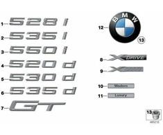 Bmw 5 F07 Gt Etiketas Originalus 51147239730