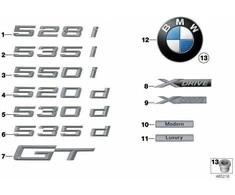 Bmw 5 F07 Gt Etiketas Originalus 51147239730