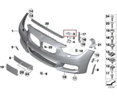 Bmw 5 F07 Gt Kairys Primend Dangos Originalus 51117248063