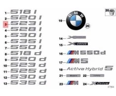 Bmw 5 F10 Etiketas Originalus 51147219538