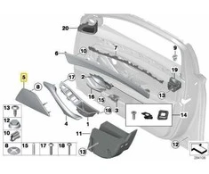 Bmw 5 F10 F11 Kairys Garsiakalbio Dangtis Originalus 51417225967