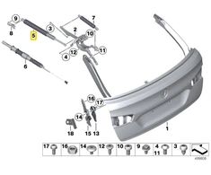 Bmw 5 F11 Viršutinis Kairysis Bagažo Angos Stiprintuvas Originalus 51247207011