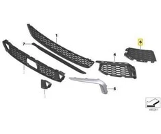 BMW 5 G30 G31 Dešinės Pusės Grillio Dangtelis Originalus 51118064966
