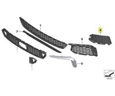 BMW 5 G30 G31 Dešinės Pusės Grillio Dangtelis Originalus 51118064966