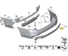 Bmw 5 G30 G31 Towing Eye Flap Originalus 51128064713