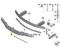 BMW 6 F06 F12 F13 Atramosi absorbuotojas viršus Originalus 51118050349